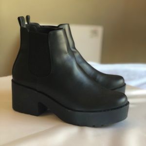 Black platform boots